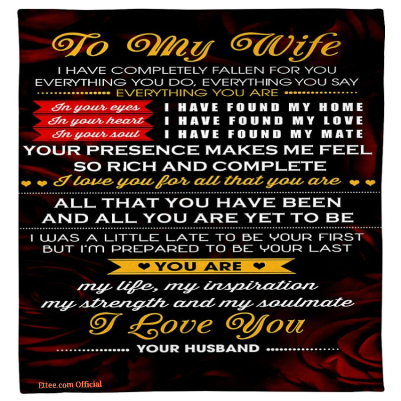 gift for wife blanket husband to wife love you for all blanket - Super King - Ettee