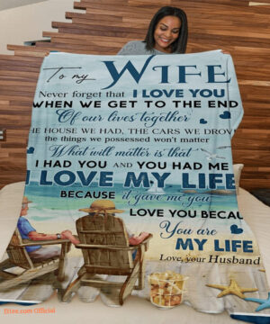 blanket gift for wife blanket never forget that i love u husband to wife - Super King - Ettee