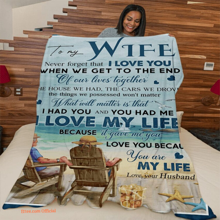 blanket gift for wife blanket never forget that i love u husband to wife - Super King - Ettee