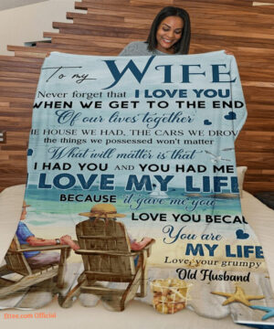 blanket gift for wife blanket never forget that i love u old husband to wife - Super King - Ettee