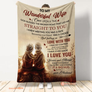 gift for wife blanket old couple to my wonderful wife once upon a time - Super King - Ettee