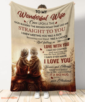 gift for wife blanket old couple to my wonderful wife once upon a time - Super King - Ettee