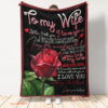 gift for wife blanket red rose to my wife you are my one and true love - Super King - Ettee