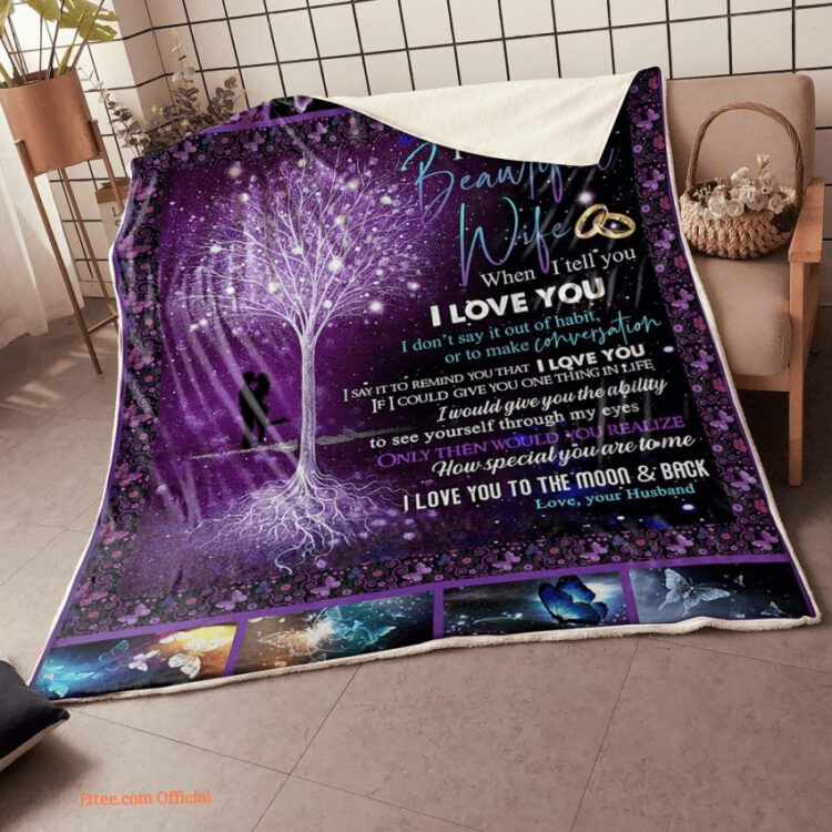 gift for wife blanket to my beautiful wife tree of life how special you are to me - Super King - Ettee