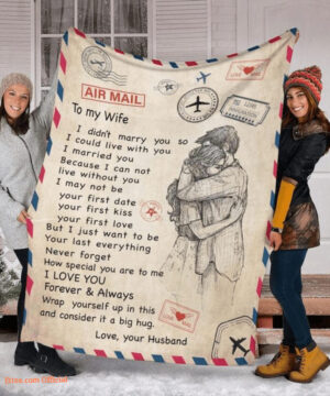 gift for wife blanket to my wife blanket wrap yourself up in this and consider it a big hug - Super King - Ettee