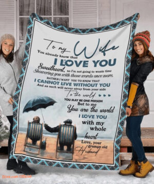 gift for wife blanket you are the world i love you with my whole heart - Super King - Ettee