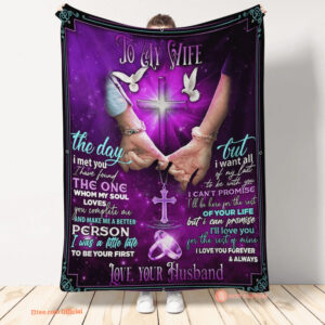 gift for wife blanket to my wife i love you forever always - Super King - Ettee