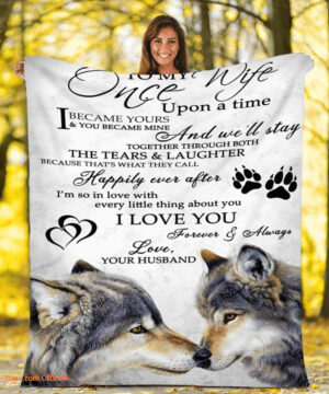 gift for wife blanket to my wife i love you forever always wolf - Super King - Ettee