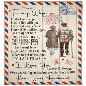 gift for wife blanket to my wife i love you letter blanket - Super King - Ettee