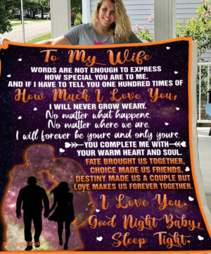 gift for wife blanket to my wife i will never grow weary - Super King - Ettee