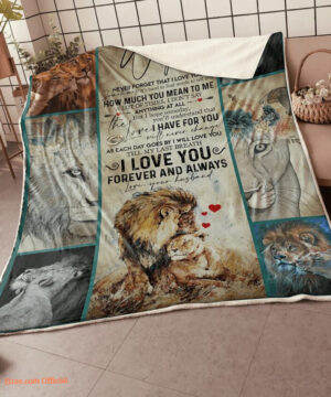 gift for wife blanket to my wife lion couple how much you mean to me love - Super King - Ettee