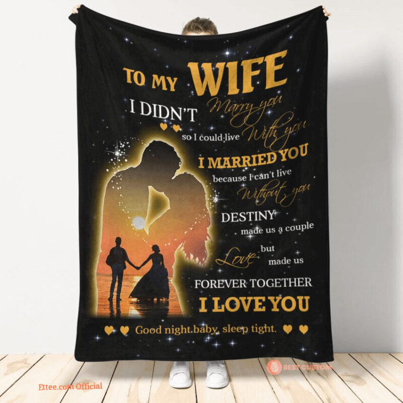 gift for wife blanket to my wife love made us forever together i love u - Super King - Ettee