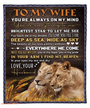 gift for wife blanket to my wife love you till i die lion fleece blanket - Super King - Ettee