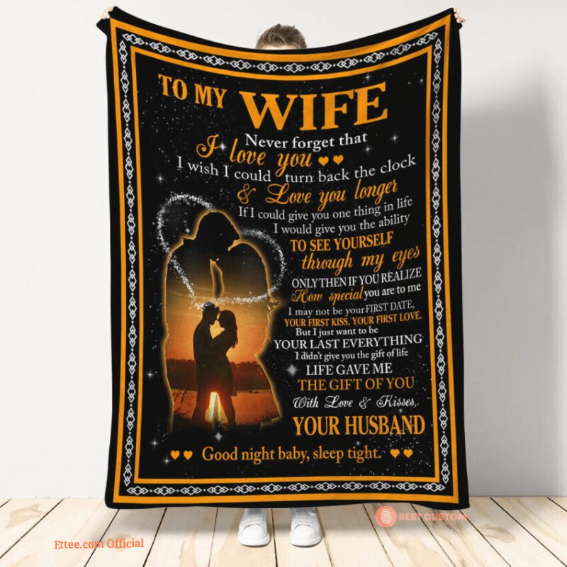 "Never Forget, I Love You" Wife's Blanket - Thoughtful Gift for Her - Super King - Ettee