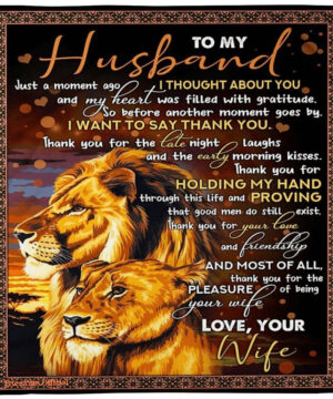 lion to my husband i want to say thank you soft blanket - Super King - Ettee