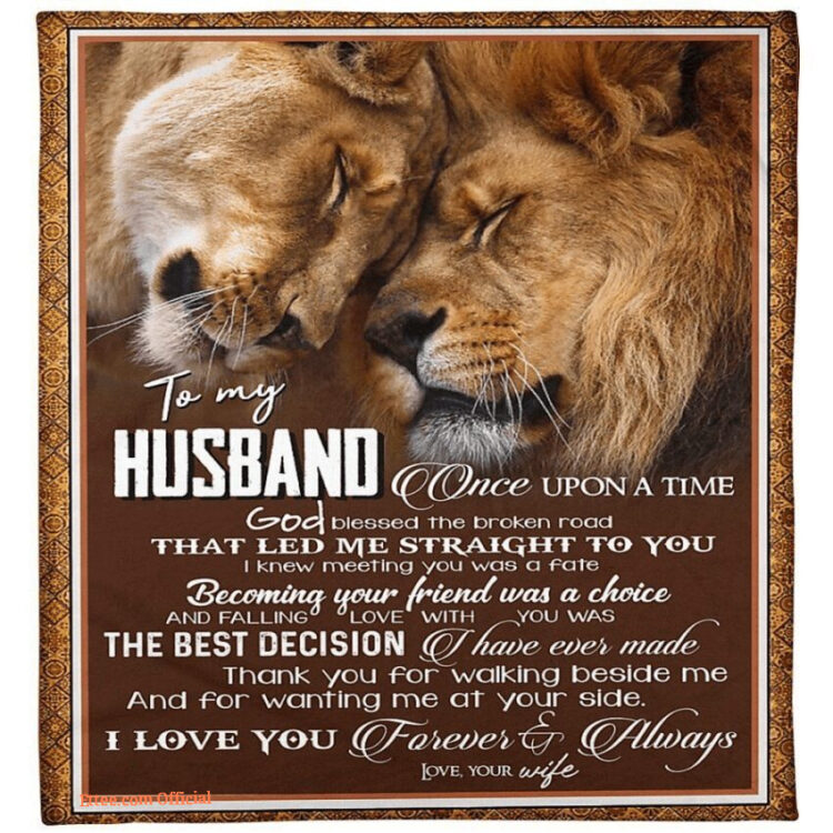 lion to my husband love you forever and always soft quilt blanket - Super King - Ettee