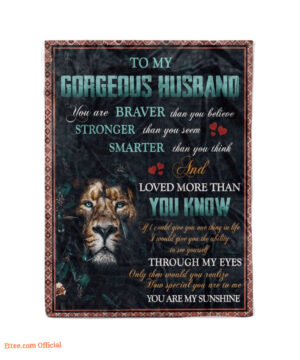 lion to my gorgeous husband to be with you fleece blanket - Super King - Ettee