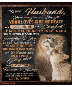 lion to my husband your loves give me peacesoft blanket - Super King - Ettee