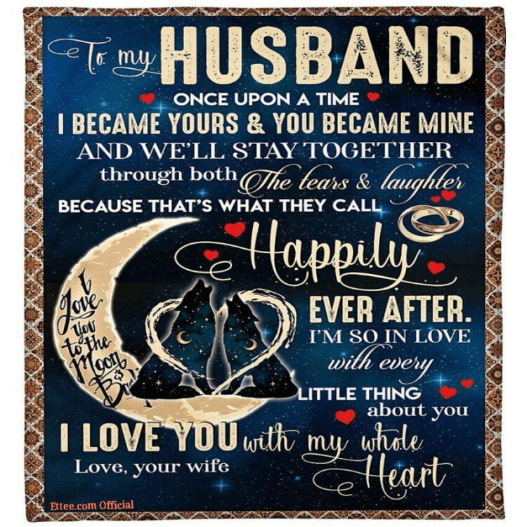 moon to my husband im so in love with yousoft quilt blanket gift for husband - Super King - Ettee