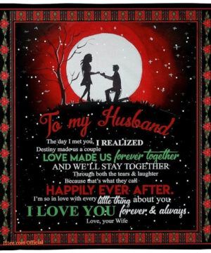 moonlight couple to my husband well stay together fleece blanket - Super King - Ettee