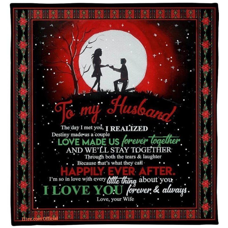 moonlight couple to my husband well stay together fleece blanket - Super King - Ettee