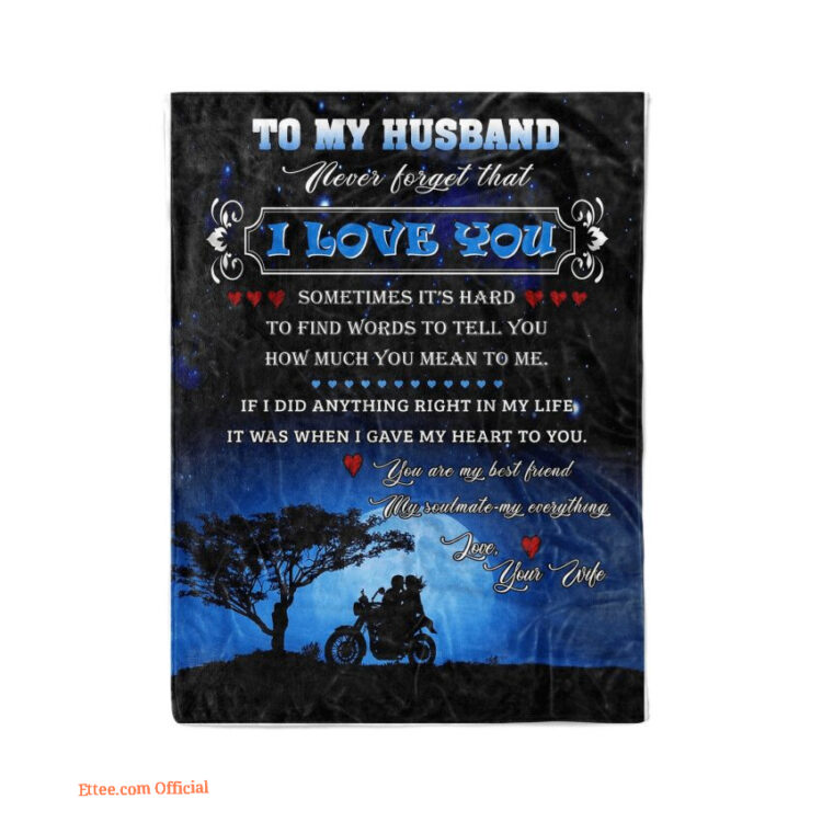 motorcycle to my husband if i did anything right in my life blanket - Super King - Ettee