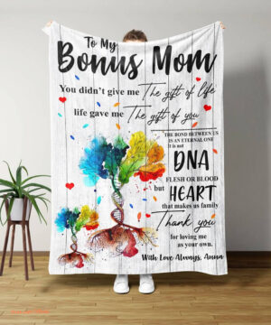 My Bonus Mom Blanket.DNA Tree Blanket.Family Blanket.Gift Blanket - Super King - Ettee