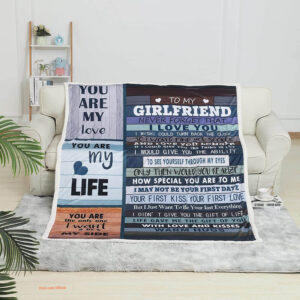 Valentine My Girlfriend Quilt Blankets. Lightweight And Smooth Comfort - Super King - Ettee