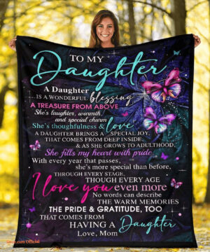 Family Blanket for Daughter - You Are My Sunshine, Proud of You - Super King - Ettee