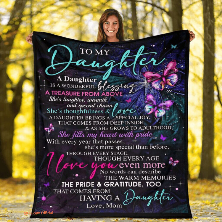 Family Blanket for Daughter - You Are My Sunshine, Proud of You - Super King - Ettee