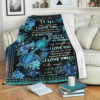 sea turtle to my wife fleece blanket i love to the moon and back - Super King - Ettee