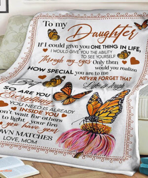 Butterfly Quilt Blanket To My Daughter Never Forget. Foldable And Compact - Super King - Ettee