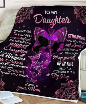 Butterfly Quilt Blanket To My Daughter Your Crown Always Remember You - Super King - Ettee