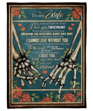 To My Wife Blanket From Husband Red Flowers Hand in Hand Valentine - Super King - Ettee