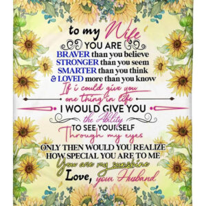 To My Wife Quilt Blanket From Husband Meaningful Saying Sunflowers - Super King - Ettee