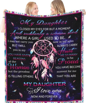 To My Daughter Quilt Blanket - Foldable, Compact & Soft Touch - Super King - Ettee