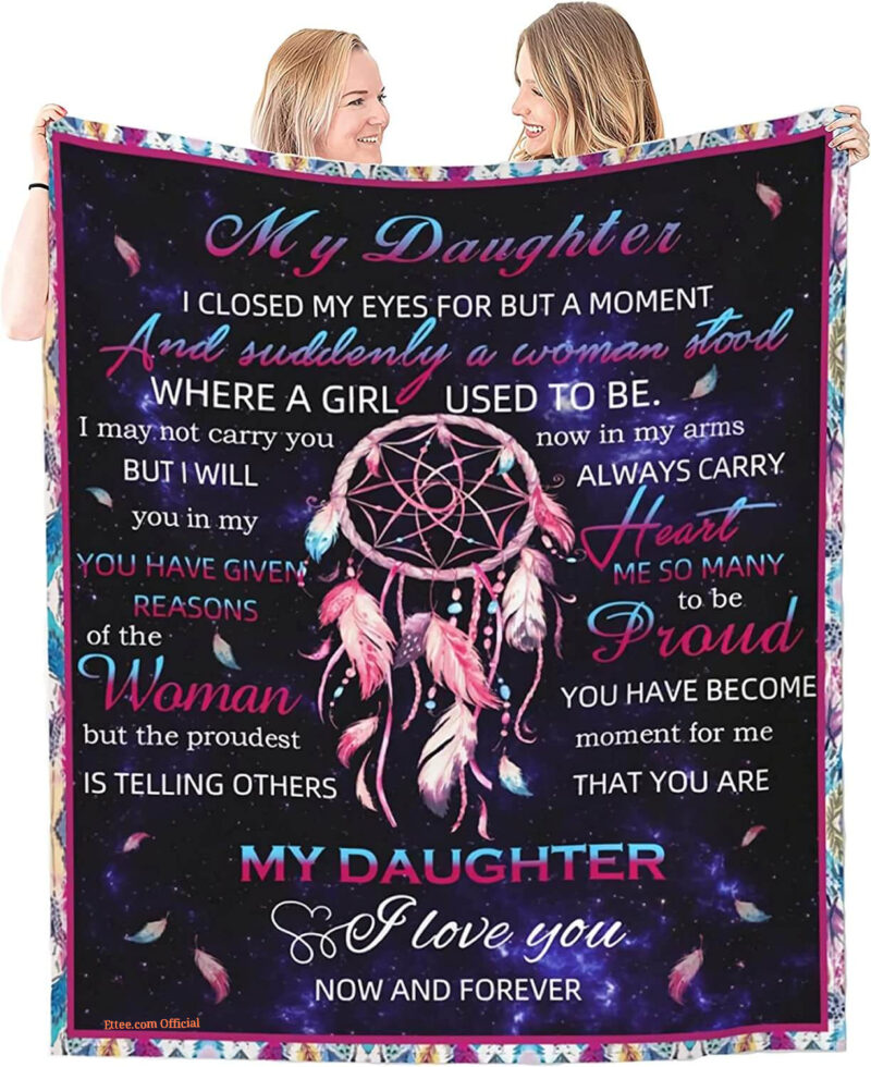 To My Daughter Quilt Blanket - Foldable, Compact & Soft Touch - Super King - Ettee