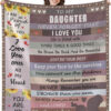To My Daughter Quilt Blanket From Mom. Foldable And Compact - Super King - Ettee