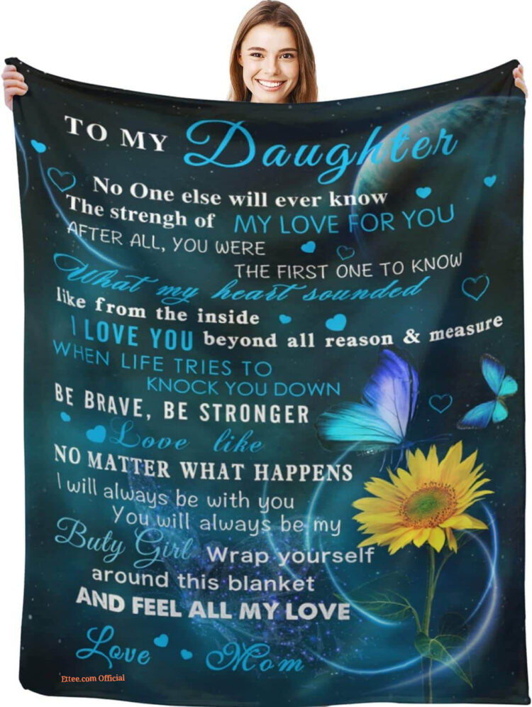 To My Daughter Gift Quilt Blanket From Mom Ultra-Soft - Super King - Ettee