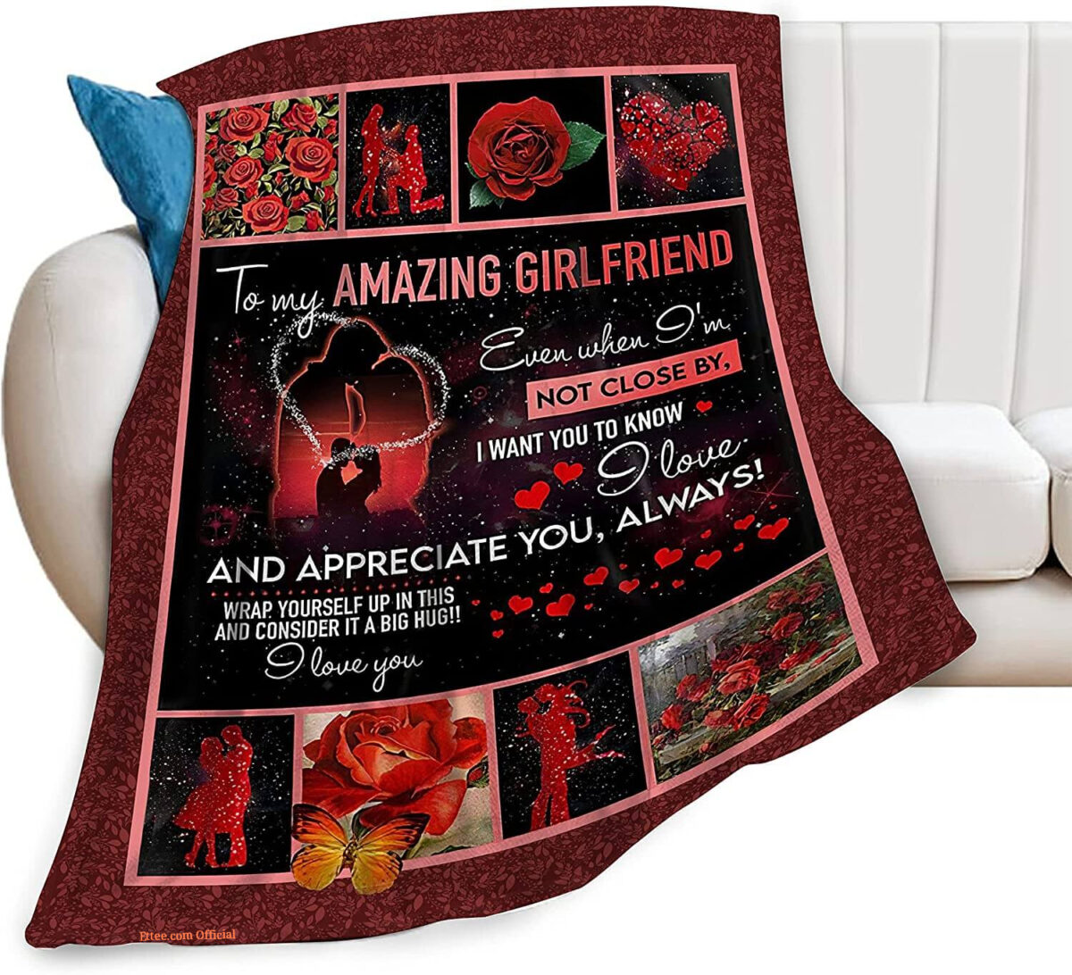 I Love You To My Girlfriend Quilt Blanket. Light And Durable. Soft To Touch - Super King - Ettee