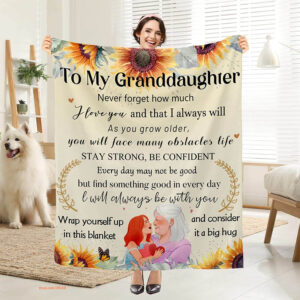 To My Granddaughter Quilt Blanket From Grandmother. Foldable And Compact - Super King - Ettee