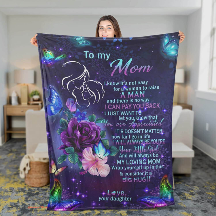 To My Mom From Daughter Quilt Blanket. Light And Durable. Soft To Touch - Super King - Ettee