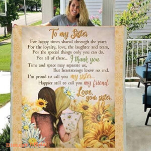 To My Sister Time and Space May Scparate Us But He 3D Custom Fleece Photo Blanket - Super King - Ettee