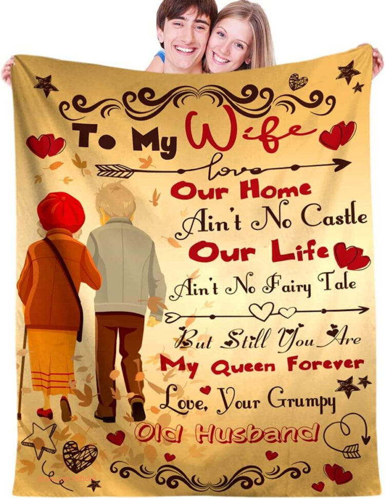 To My Wife Quilt Blanket Gifts. Romantic Anniversary Valentines. Light And Durable - Ettee - light and durable