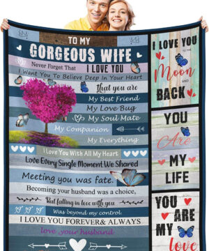 To My Wife Quilt Blanket From Husband Anniversary Love Gift For Valentine - Super King - Ettee