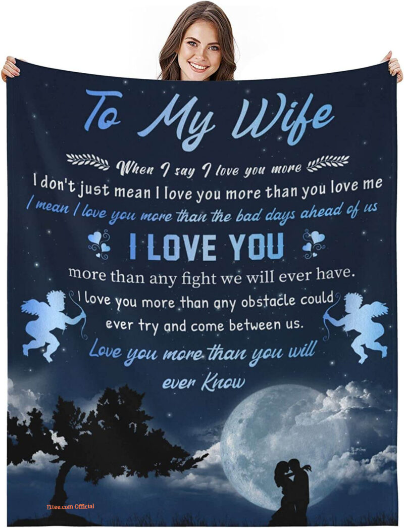 Valentine To My Wife Blanket From Husband. Lightweight And Smooth Comfort - Super King - Ettee