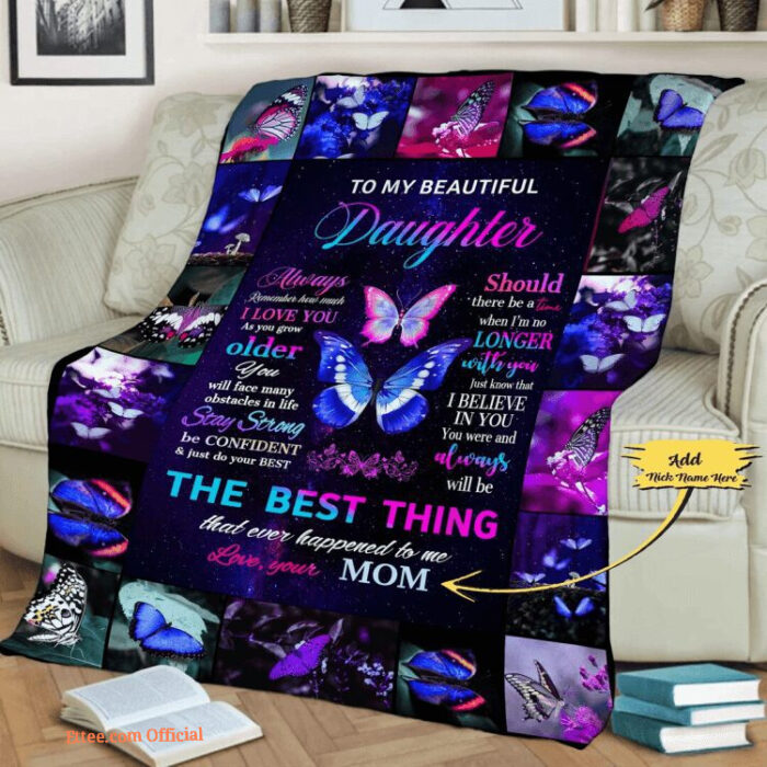 To My Daughter Customized Quilt Blanket. Lightweight And Smooth Comfort - Super King - Ettee