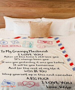 to my grumpy husband i love you fleece blanket - Super King - Ettee