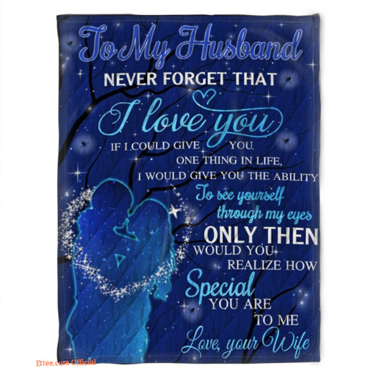 to my husband blanket fleece love your wife gift for husband family - Super King - Ettee