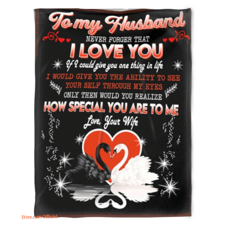to my husband blanket fleece love your wife gift for husband - Super King - Ettee